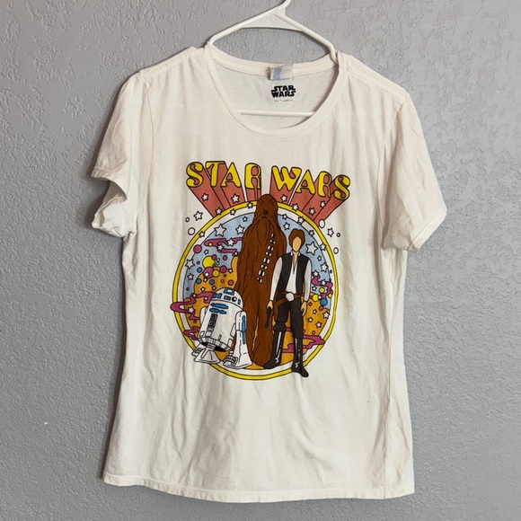 Star Wars Tops - Star Wars White Tee with Colorful Characters